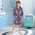 thumbnail image 5 of FORMRS Niños Bathrobe Unisex Hooded Robe Soft Plush Pajamas Sleepwear, Size 7-9T, Blooming Flowers Pattern, 5 of 7