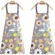 thumbnail image 1 of Women's Waterproof Kitchen Apron, 2 Pack Floral Aprons with Pockets, Adjustable Women's Aprons for Kitchen Cooking Chef, 1 of 5