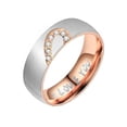 thumbnail image 2 of Bague en Acier Inoxydable Mode Légère Portable Cœur Présent Bagues Robustes Simples Imperméables Bijoux Festival 9 Tailles (Femme Amour 5), 2 of 8