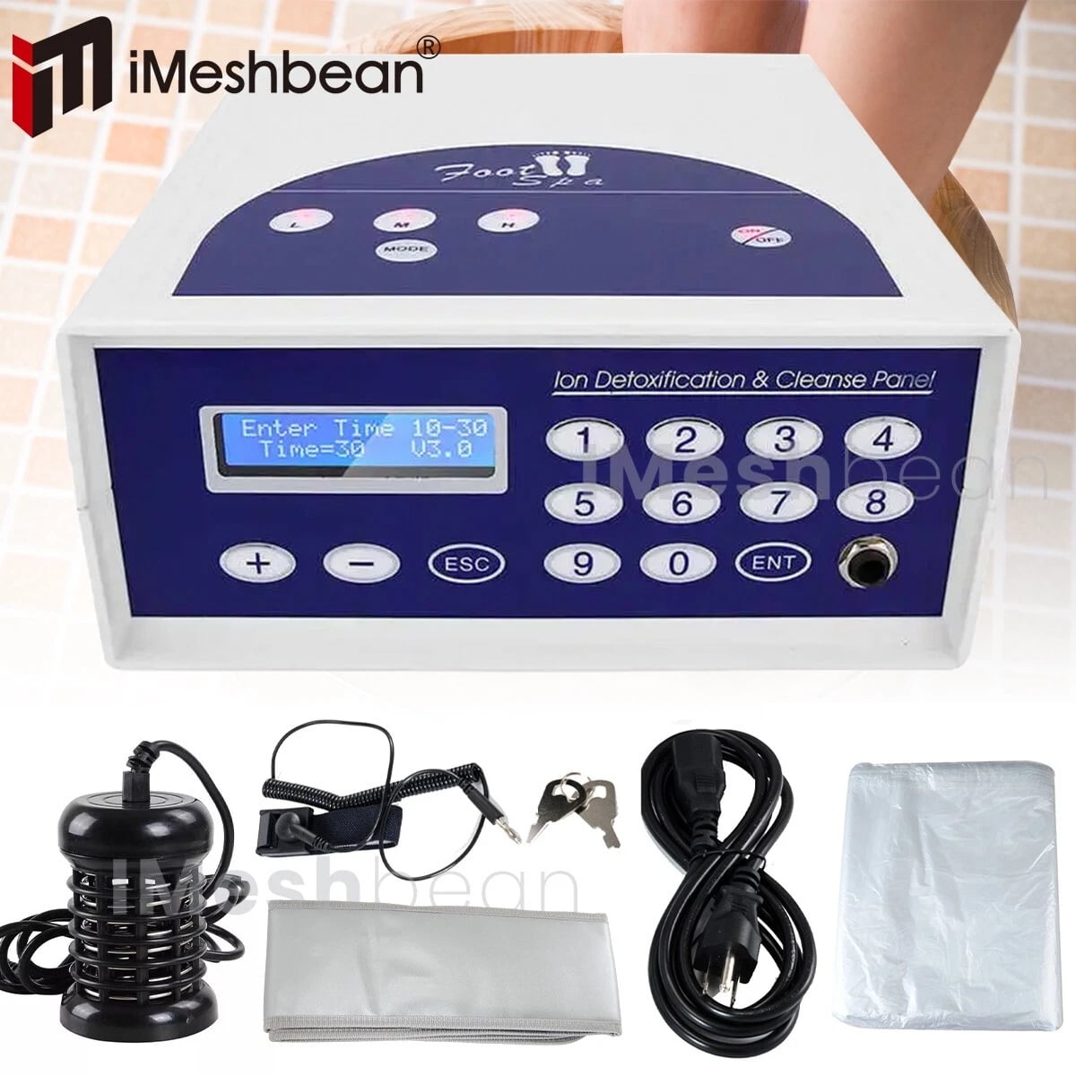 iMeshbean Detox Foot Bath Spa Machine FIR Belt Cell Ion Ionic Aqua CHI SPA Machine w/Case