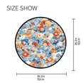 thumbnail image 4 of Japanese Floral Print Memory Foam Bath Mat 36" Absorbent Rug with Non Slip Base and 4 Bonus Pads, 4 of 6