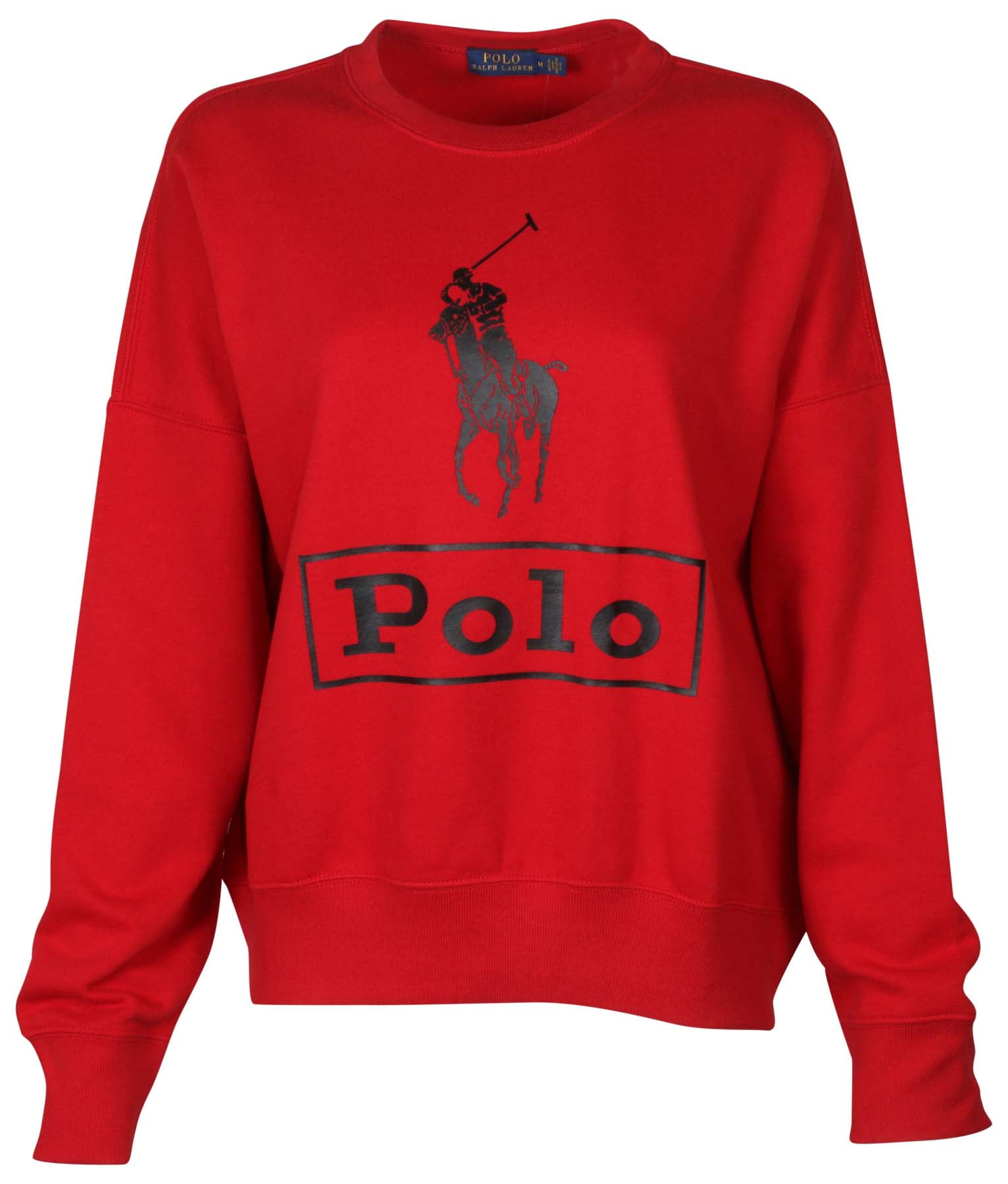 Polo RL Womens Relaxed Crewneck Graphic Pony Logo Sweatshirt