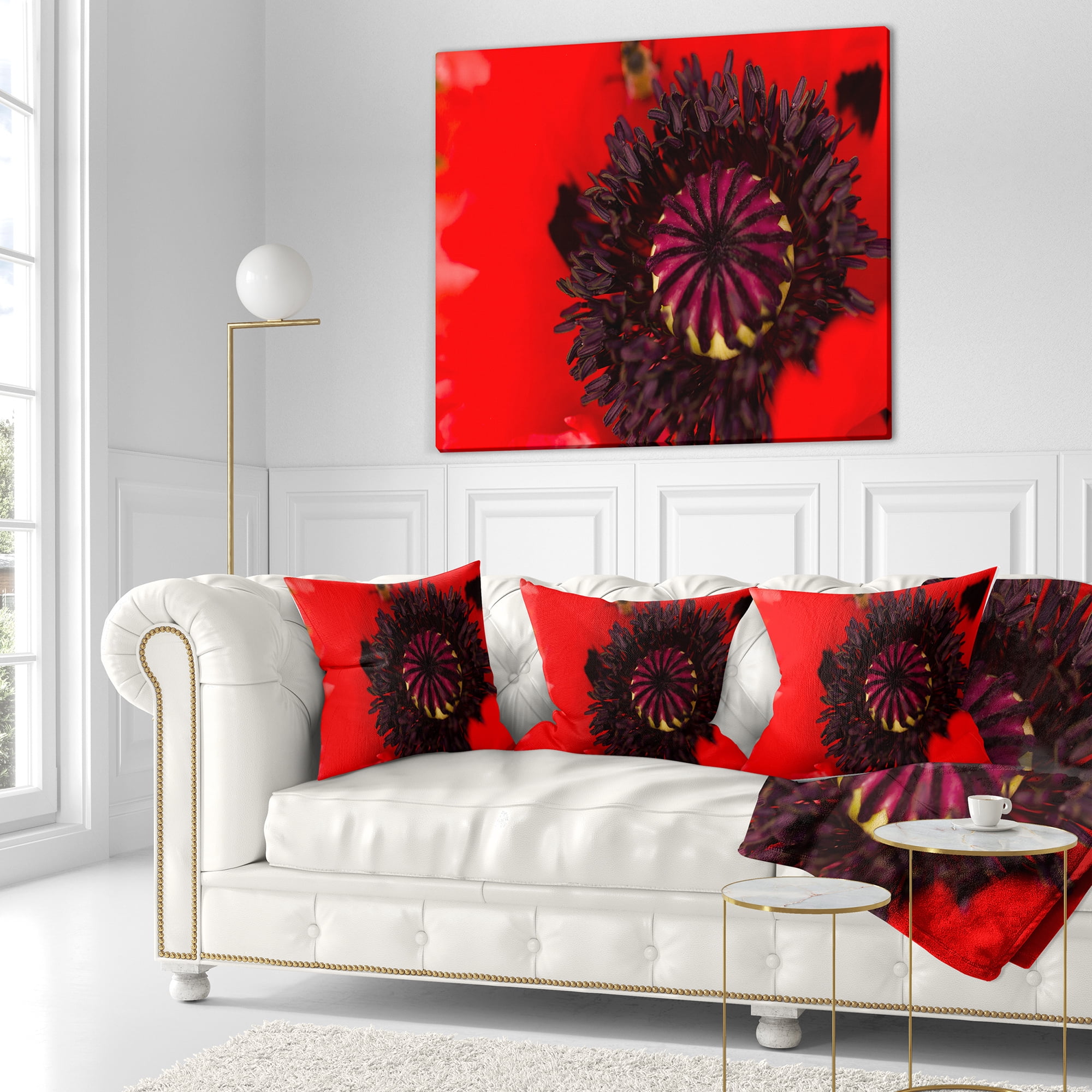 Designart Garden in Full Bloom on Summer Day - Flowers Throw Pillowwork - 16x16