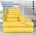 Casa Lino 8Pc Premium Bath Towel Set (2 Bath Towels, 4 Washcloths, 2 Hand Towels) - 100% Cotton ...