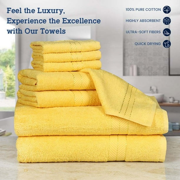 Golden yellow bath towels sale