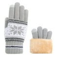 thumbnail image 2 of Baqcunre Warm Gloves, Winter Snowflake Gloves Women's Knitted Plus Velvet Thickened Autumn And Winter Warm Pattern Gloves (Adult Gloves), Knitted Gloves, Heating Gloves, 2 of 4