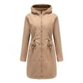 thumbnail image 4 of UPPADA Womens Winter Coats Warm Knee Length Puffer Coat Dressy Winter Jackets Trendy Hooded Puffer Coat with Pockets Khaki,L Winter Coat Winter, 4 of 6