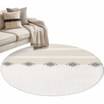 thumbnail image 2 of Khaki Linear Round Rug 3.3Ft Minimalist Boho Cream Beige Stripes Farmhouse Samll Area Rugs Washable Non Slip Indoor Floor Mats Circle Carpet for Living Room Bedroom Dining Room Home Decor, 2 of 9