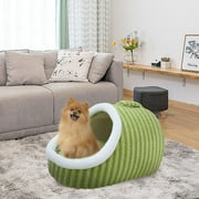 UsRHHA Thickened Three-Dimensional Winter Warm Dog Bed, Portable Handle Pet Bed for Small Dogs Cats Indoor Outdoor, Cozy Pet Cushion Bed for Cold Weather