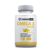 Phorward Labs Omega 3 Fish Oil, 2400mg, Lemon Flavor Advanced Absorption, High EPA and DHA, Health Supplement