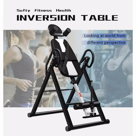 Inversion Table, Heavy Duty Body Sculpture Fitness Equipment Foldable Blace Inversion Table For Pain Back Relief, 400 lbs