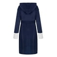 thumbnail image 3 of AOOCHASLIY Bath Robes for Women Clothes Plush Robes Winter Ladies Lengthened Shawl Bathrobe Long Sleeve Robe Hooded Coat, 3 of 3