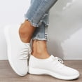 thumbnail image 2 of adviicd Slip Resistant Shoes For Women Platform Flip Flops Print Slip On Canvas Shoes Womens Casual Canvas Flat Sneakers Shoes White 42（9）, 2 of 4