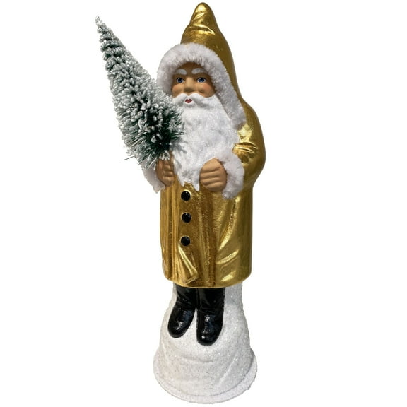 Alexander Taron 10.5” Schaller 24K Gold Leaf Santa Paper Mache Christmas Candy Container