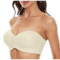 thumbnail image 2 of SMihono Women's Strapless Push Up Bra Plus Size Padded Underwire Multiway Bandeau Shapedly Strapless Bra, Shapedly Strapless Bra White 40/90F, 2 of 3
