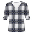 thumbnail image 6 of ATENAR T Shirts for Women Casual V Neck Womens Shirts Printed Tee Navy M, 6 of 6