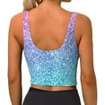 thumbnail image 3 of Naloa Multicolor Glitter Sports Bras for Women, High Support Bra with Removable Pads, Comfortable - Medium, 3 of 9