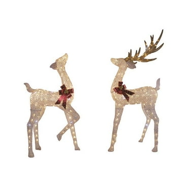 Celebrations 9086449 6 ft. LED Buck & Doe Yard Decor, Warm White
