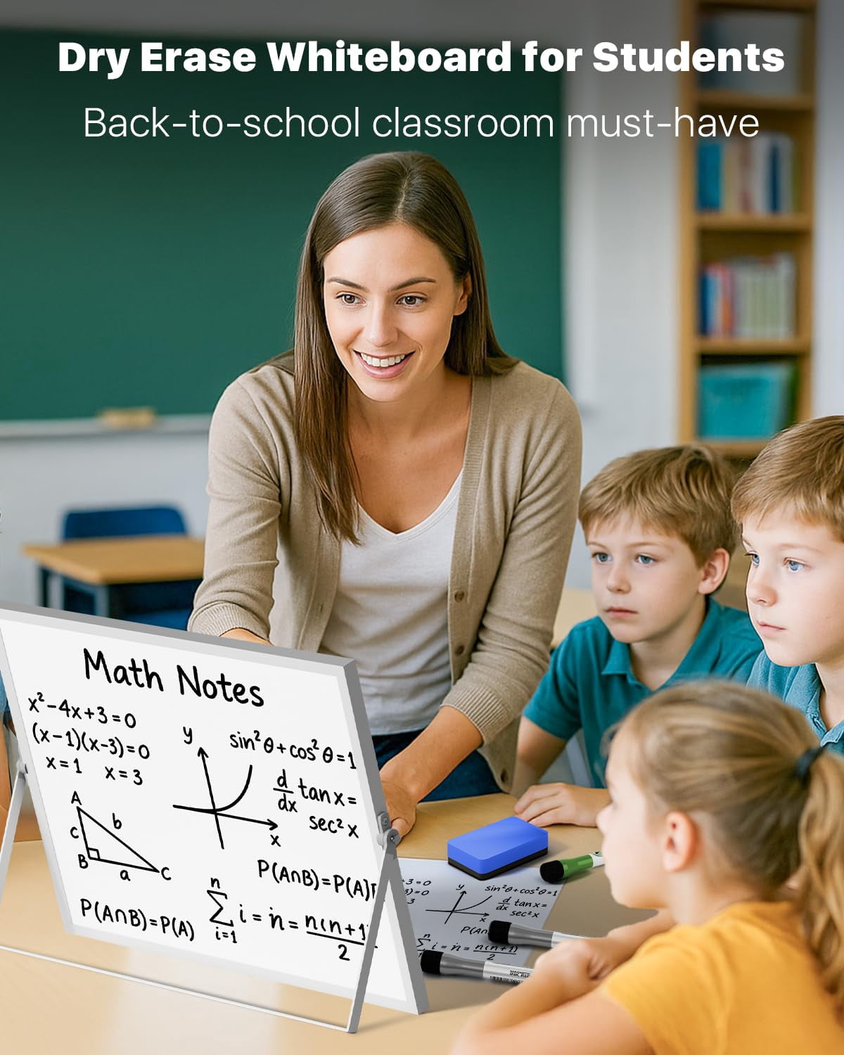 Marsrock Sale 16"×12"Colorful Desktop Double-Sided Dry Erase Whiteboard with Stand,Great for Home,School& Planning Board