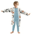 thumbnail image 7 of FORMRS Niños Bathrobe Unisex Hooded Robe Soft Plush Pajamas Sleepwear, Size 2-3T, Orange Cartoon Houses, 7 of 7