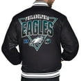 thumbnail image 3 of Men's Starter  Black Philadelphia Eagles Printed Triangle Graphic Satin Full-Snap Varsity Jacket, 3 of 3