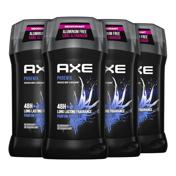 Pack of 2 AXE Deodorant Stick for Long Lasting Odour Protection Phoenix Crushed Mint & Rosemary Men's Deodorant Formulated Without Aluminum 85 g 4 count