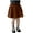 Brown, variant on Girl Corduroy Pleated Mini High Elastic Winter Skirts with Comfy Casual Stretchy Band Beige 10 Years
