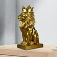 thumbnail image 5 of deevoka European Lion Head Statue Collection Animal Figurine Table Decor Sculpture Aureate, 5 of 8
