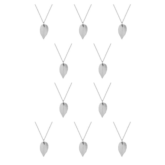 Qarigey Joyería de mujer, accesorio de joyería de estilo Simple, adorno de ropa, colgante en forma de hoja, collares para niñas, decoración de ropa, Plata 10piezas Qarigey CBP201533
