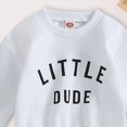 thumbnail image 4 of zuwimk Toddler Baby Boy Fall Outfit Print Long Sleeve Sweatshirt and Elastic Pants Set 2Pcs Winter Clothes(6-12 Months,White), 4 of 5