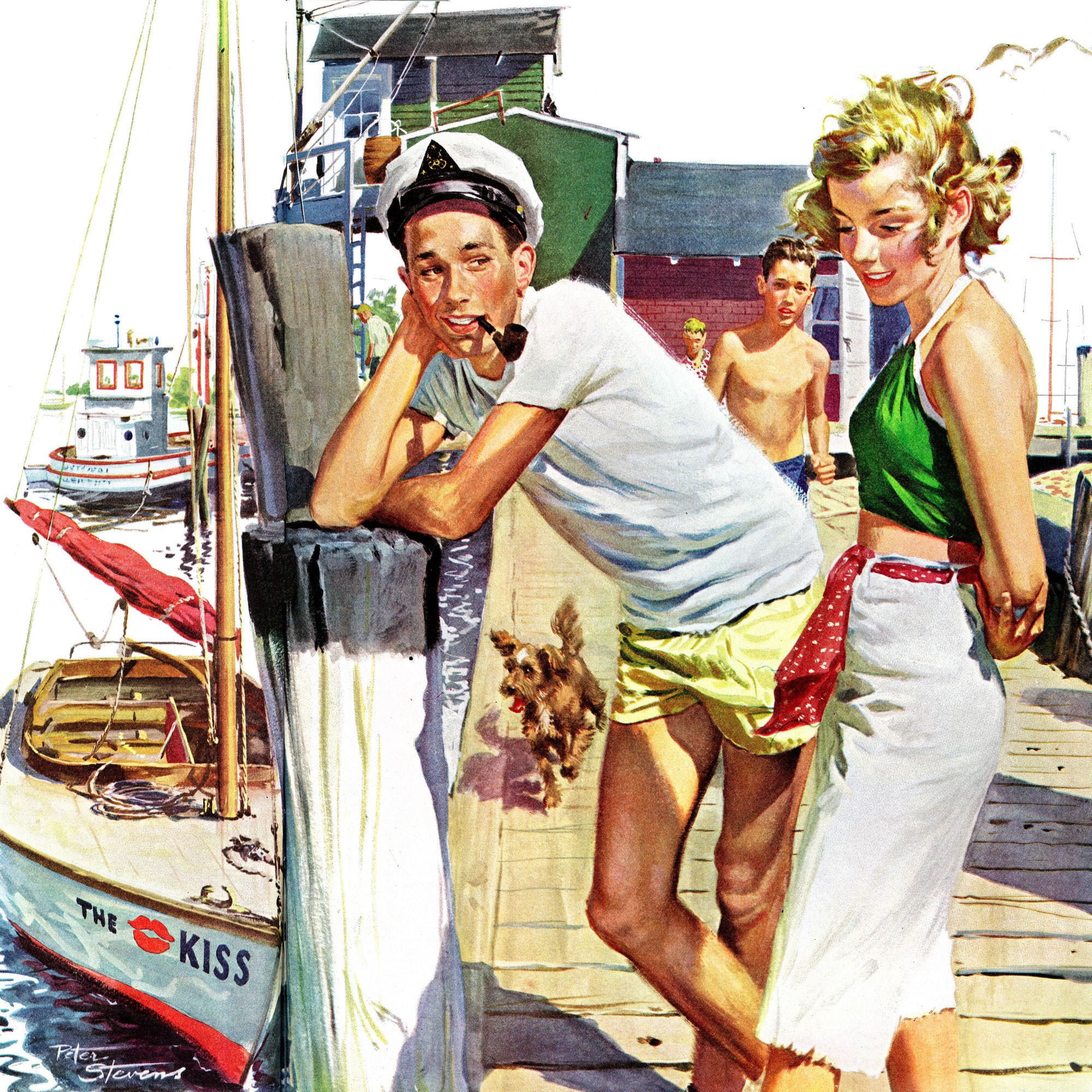 "Checking Her Out" Painting Print on Wrapped Canvas