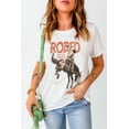 thumbnail image 3 of Women's White RODEO Cowboy Graphic Crewneck T-Shirt, 3 of 7