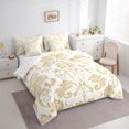 thumbnail image 3 of Manfei Western Damask Print Twin Bedding Sets 7-Piece for Adult, Vintage Flower Floral Bedding Comforter Set, Bohemian Mandala Reversible Sheet Sets, Lightweight Room Decor, 3 of 7