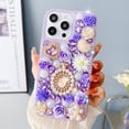 thumbnail image 4 of for iPhone 15 Plus Bling Case, Luxury 3D Sparkle Glitter Diamond Crystal Rhinestone Shiny Flower Rose Pearl with Wrist Strap Chain Aesthetic Women Girls Case for iPhone 15 Plus 6.7" (Pink), 4 of 4