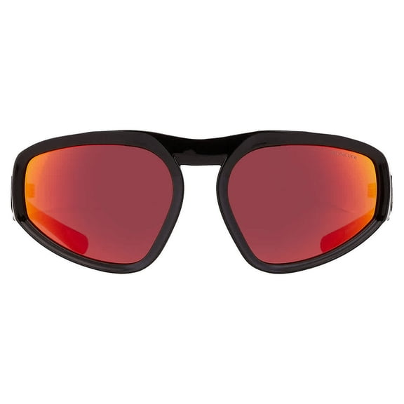 Moncler Pentagra Red Mirrored Wrap Men's Sunglasses ML0248 01U 62