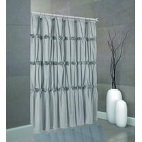 Rose Garden Toile Bathroom Shower Curtain (Silver)