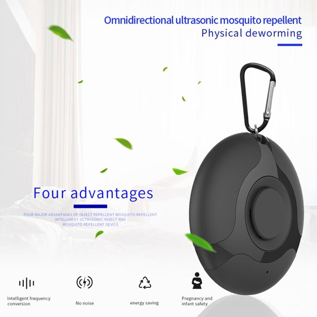 Repelente de mosquitos USB portátil Repelente de plagas electrónico ultrasónico (Negro) Likrtyny Libre de BPA