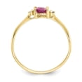 thumbnail image 2 of 10K Yellow Gold Ring Band with Stones (10) October Pink Tourmaline Oval Diamond Round White, Size 9, 2 of 5