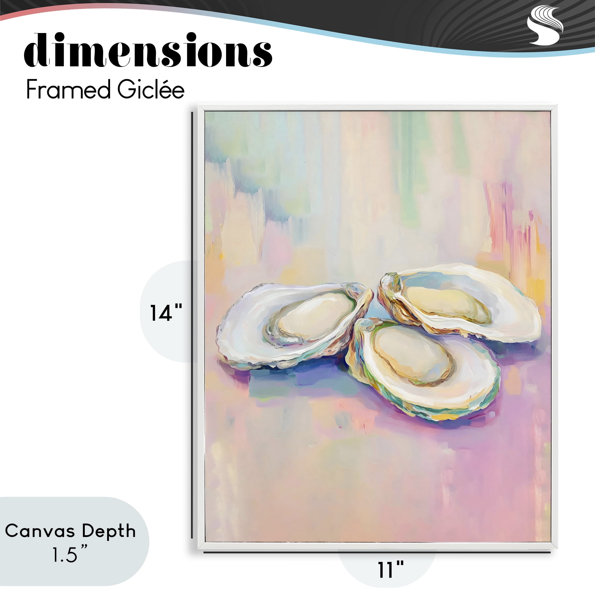 Stupell Industries Pastel Oysters Harmony White Framed Giclee Art, design by The Prints Vibe