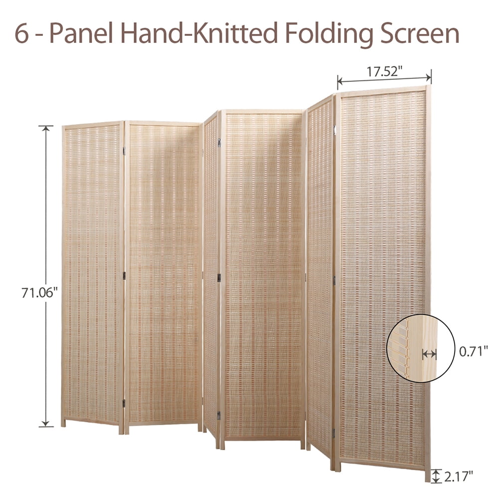 Kadyn Partition Room Separators for Bedroom, 6 Ft. Foldable Panel Partition Wall Divider for Dining Room, Room Divider Privacy Screen, Natural Kadyn Partition Room Separators for Bedroom, 6 Ft. Foldable Panel Partition Wall Divider for Dining Room, Room Divider Privacy Screen, Natural