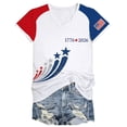 thumbnail image 4 of Conairie Womens Patriotic Shirts Loose Crew Neck Short Sleeve 4th of July T Shirt With Letter Print Basic Work Tee Vacation Clothes White M, 4 of 4