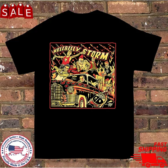 RARE DEMENTED ARE GO Band Album Hellbilly Storm T Shirt Size S-5XL ET1255