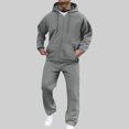 thumbnail image 2 of JOANKDMI 2 Piece Mens Tracksuits Outfits Full Zip Up Hoodie and Comfort Sweatpants Matching Lounge Sets Casual Athletic Sweatsuits for Gym Workout Everyday Wear, 2 of 7