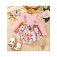 thumbnail image 3 of Wassery Baby Girl Clothes 3 6 9 12 18 Months Infant Fall Outfits Short Long Sleeve Floral Romper Bodysuit Headband 2Pcs Set, 3 of 9