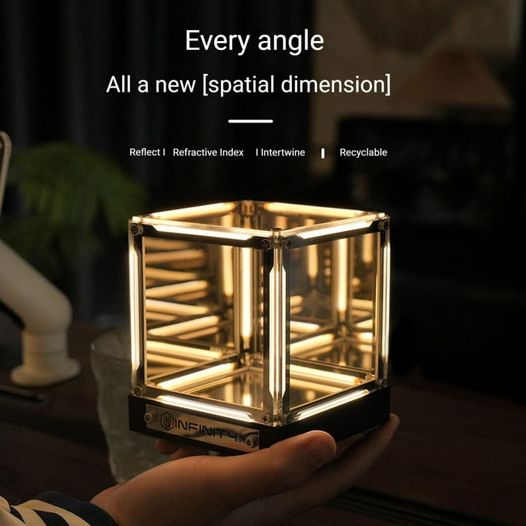 Infinity Mirror Hyper Cube Light, Wireless 4D Abyss LED Lamp with