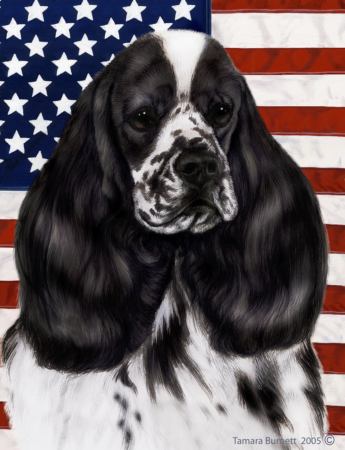 Cocker Spaniel Black And White Best Of Breed Patriotic Ii Garden Flags Walmart Com Walmart Com
