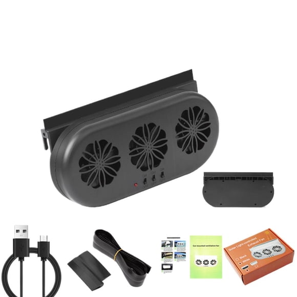 Rtyweth Ventilateur d'Extraction Solaire pour Voiture, Ventilateur de Ventilation Monté sur Fenêtre pour Circulation Refroidissement, Ventilateur de Voiture Efficace