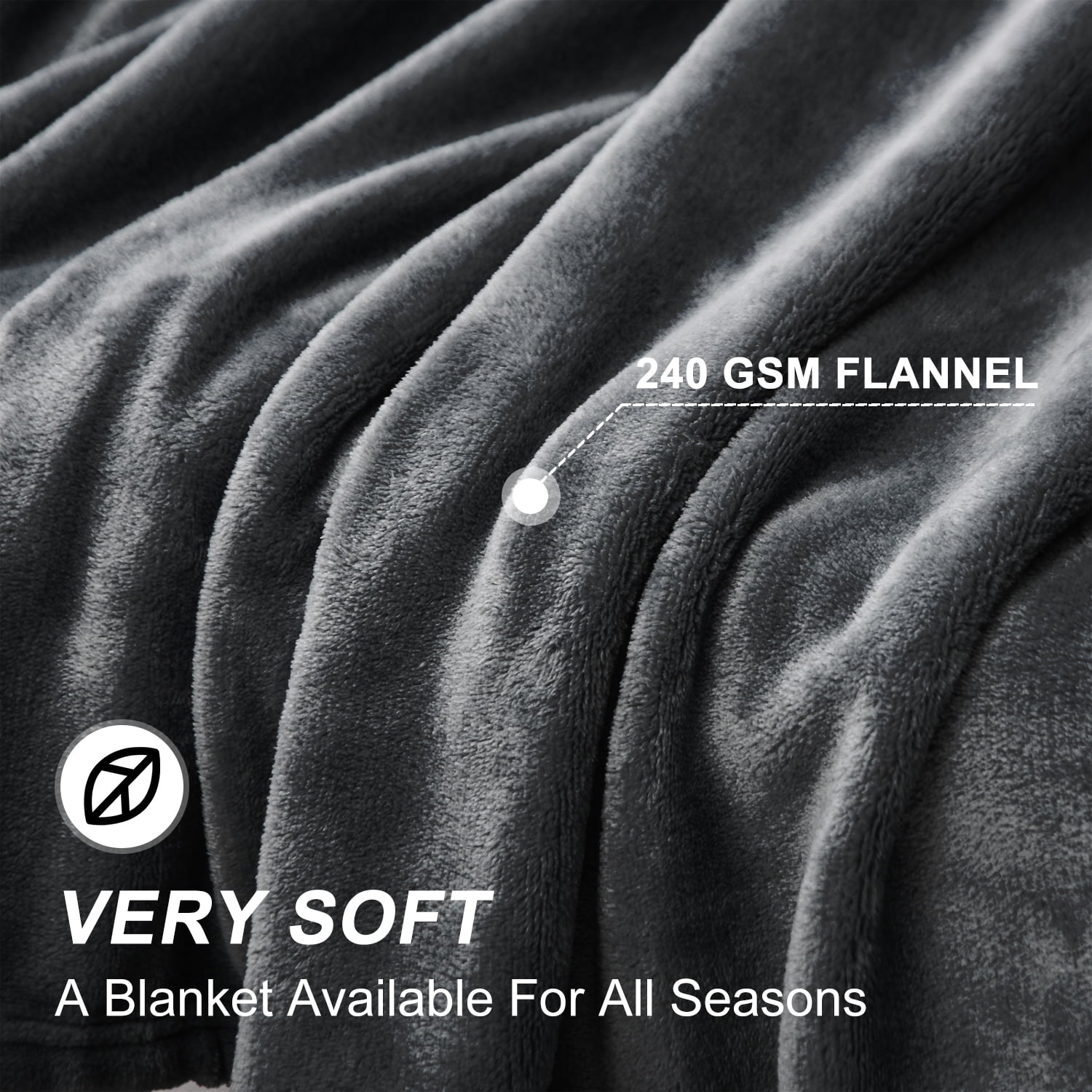 Astarin Throw Blanket, Queen Size Black Blankets & Throws for Couch/Beds, Fuzzy and Cozy Blanket, 90x90 inches