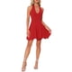 thumbnail image 2 of INSPIRE CHIC Vestido Corto de Fiesta sin Mangas con Escote en V Profundo y Espalda Descubierta en Color Rosa S Rojo, 2 of 6