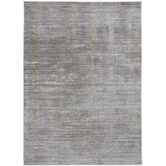 HomeRoots 514197 10 x 13 ft. Taupe Silver & Tan Abstract Power Loom Rectangle Area Rug